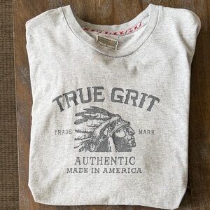 True Grit Authentic long sleeved grey T-shirt Size L